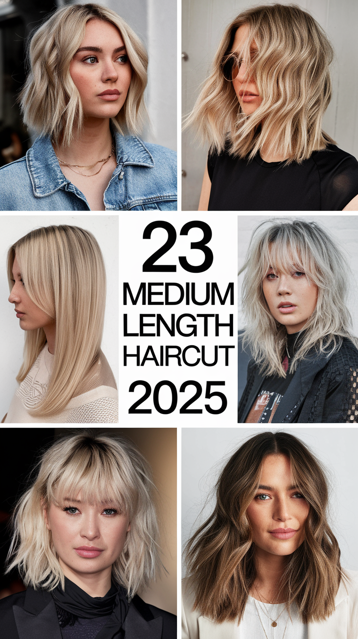 23 Ideas Trendy Medium Length Haircuts for 2025: Layers, Bangs, and Curtain Bangs