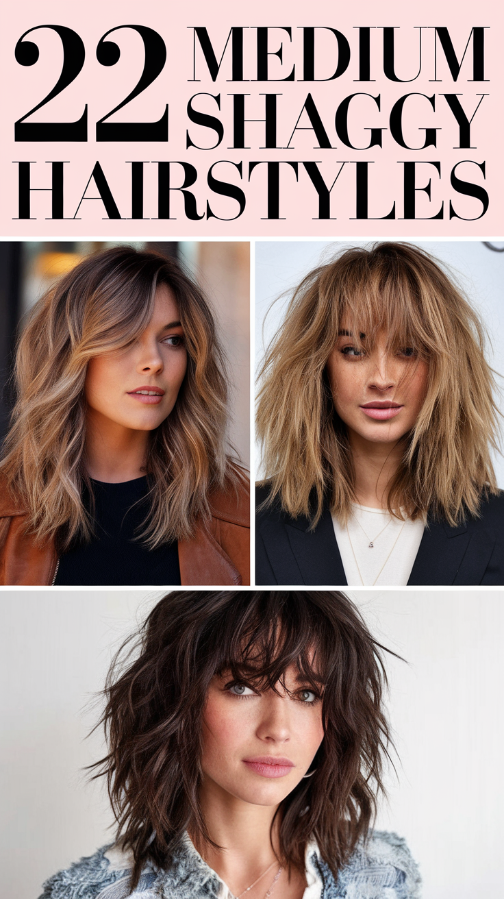 Top 22 Ideas Medium Shaggy Hairstyles for 2025: Choppy Layers, Bangs & Modern Shag