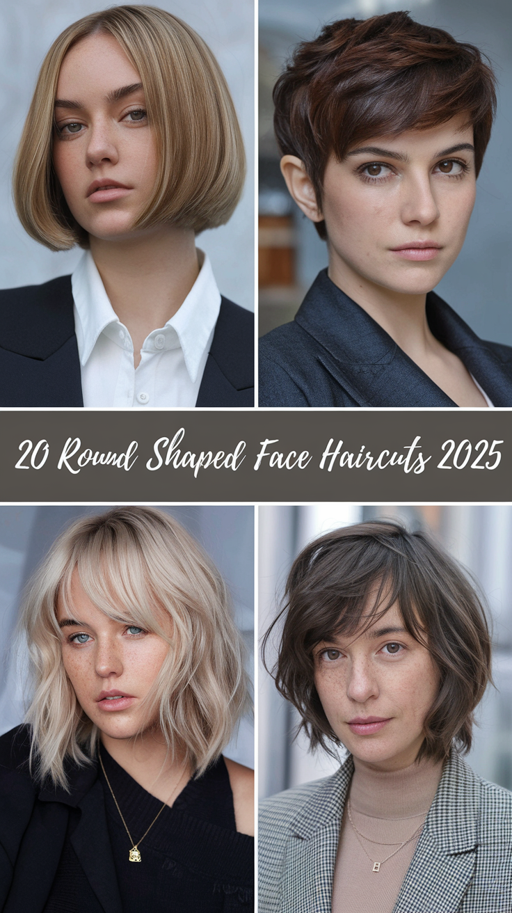 Top Round Shaped Face Haircuts 2025: 20 Ideas Best Long, Short, Curly, and Medium Styles