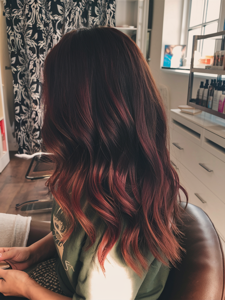 Dark Auburn Fire Ombre Hair Color 2025: Bold Ideas with Red and Copper Highlights