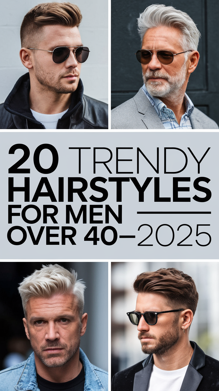 Top 20 Trendy Hairstyles for Men Over 40 in 2025: Short, Long, and Wavy Styles