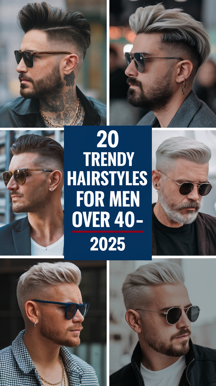 Top 20 Trendy Hairstyles for Men Over 40 in 2025: Short, Long, and Wavy Styles