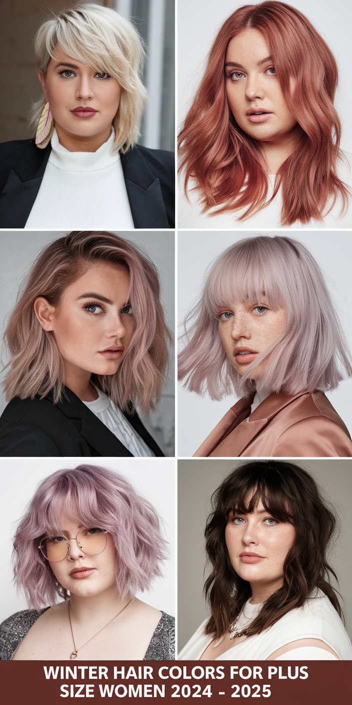 Winter Hair Colors for Plus Size Women 2024 - 2025: 21 Top Trends and Color Ideas