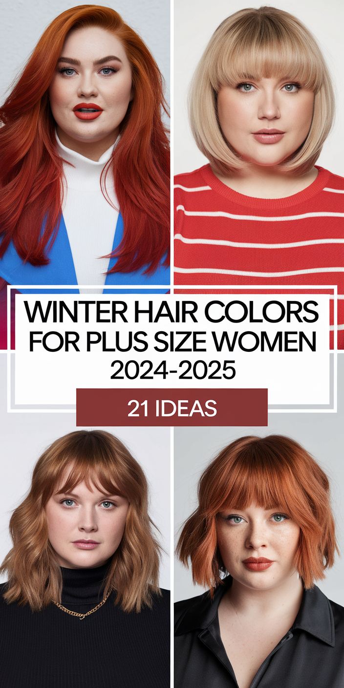 Winter Hair Colors for Plus Size Women 2024 - 2025: 21 Top Trends and Color Ideas