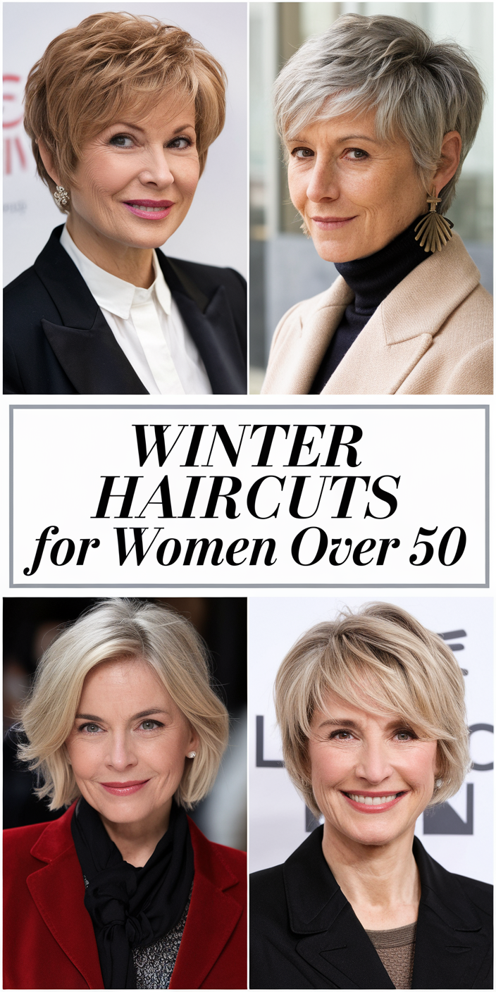 Top 22 Ideas Winter Haircuts for Women Over 50: Short, Pixie, Bob, and Layered Styles