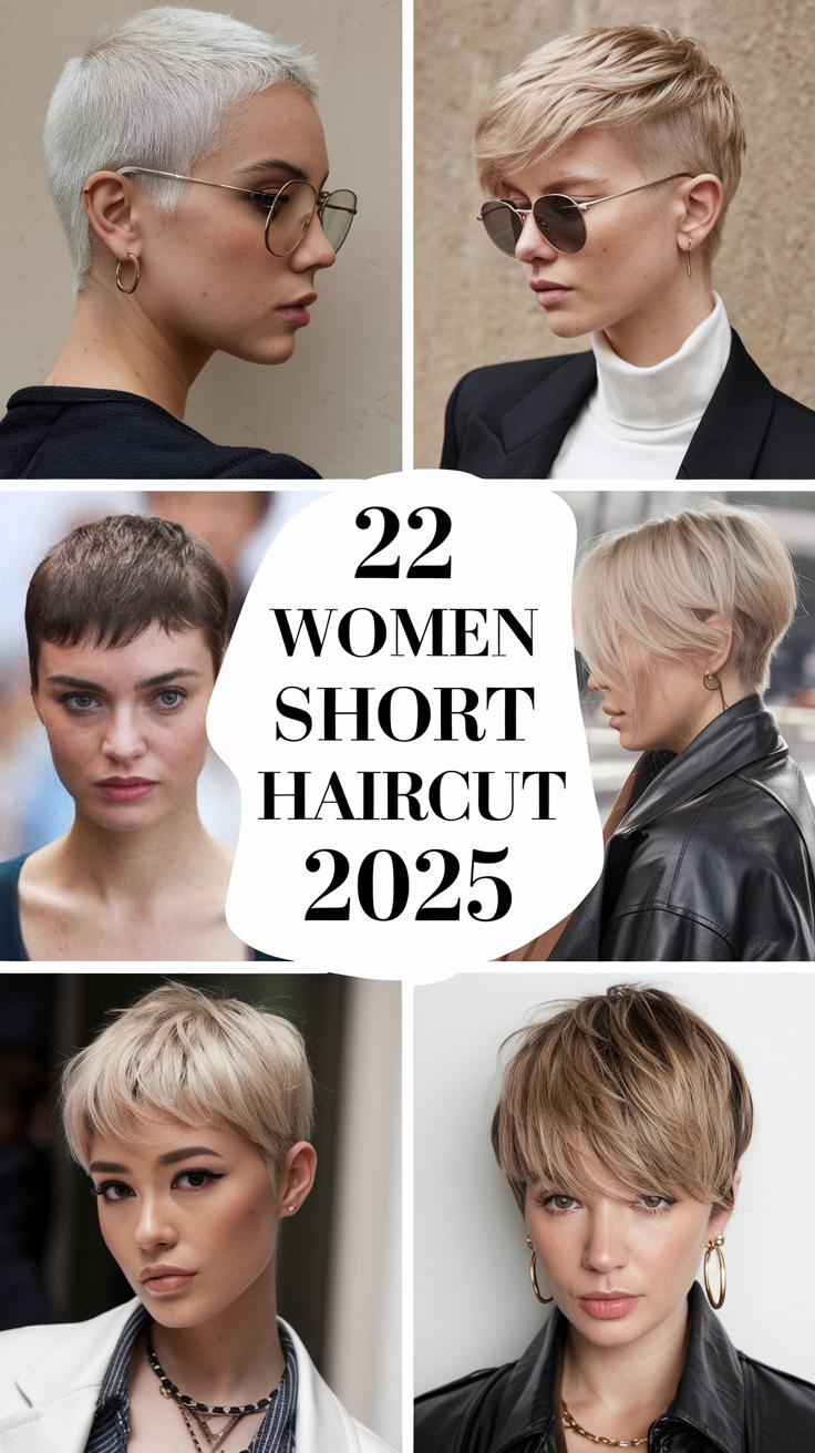 Women Short Haircut 2025 – Top 22 Ideas for Pixie, Bangs, and Curly Hair