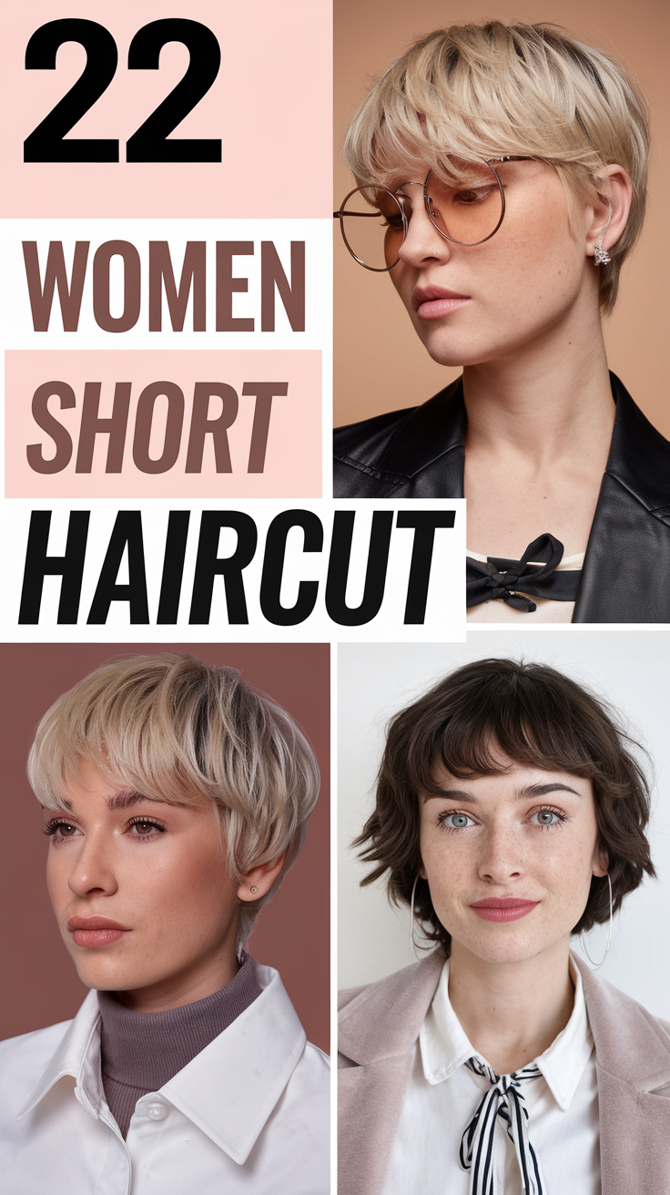 Women Short Haircut 2025 – Top 22 Ideas for Pixie, Bangs, and Curly Hair