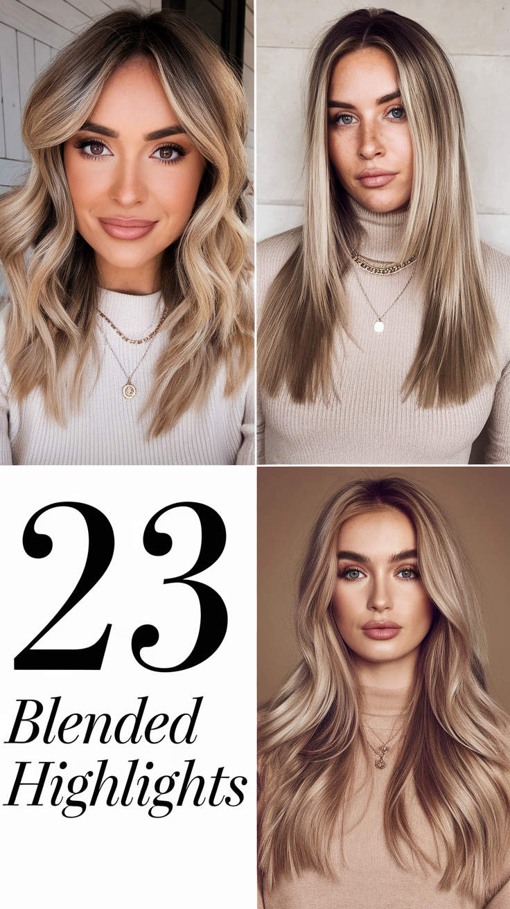 Blended Highlights 2025: 23 Ideas Top Trends for Brown, Blonde, and Dark Hair