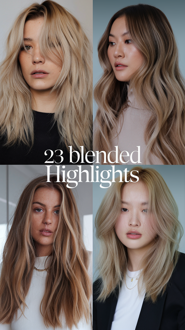 Blended Highlights 2025: 23 Ideas Top Trends for Brown, Blonde, and Dark Hair