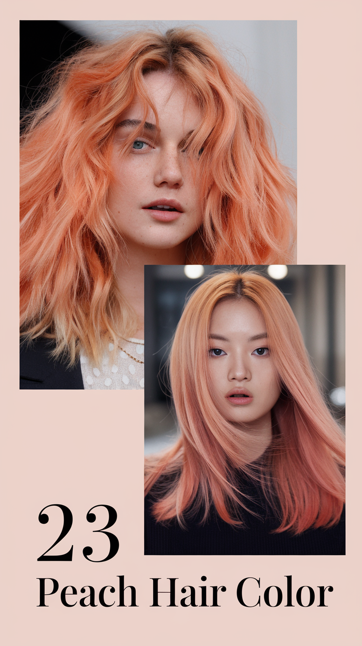 Top 23 Peach Hair Color Ideas for 2025: From Soft Coral Pastel to Bold Rose Gold