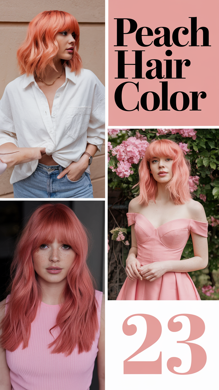 Top 23 Peach Hair Color Ideas for 2025: From Soft Coral Pastel to Bold Rose Gold