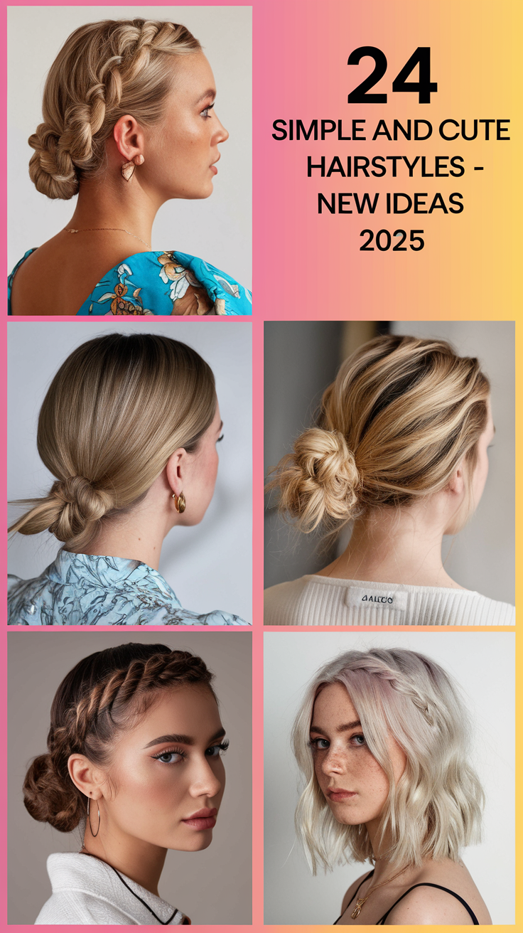 24 Simple and Cute Hairstyles – New Ideas for All Hair Types in 2025