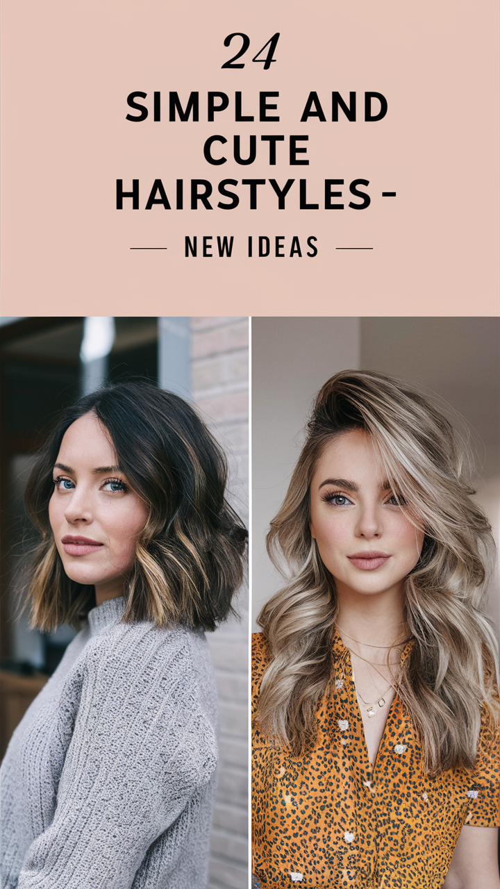 24 Simple and Cute Hairstyles – New Ideas for All Hair Types in 2025