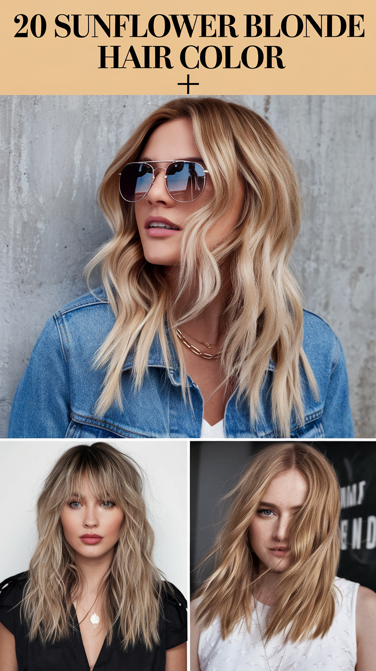 Sunflower Blonde Hair Color 2025: 20 Stunning Ideas with Highlights & Ombre Styles