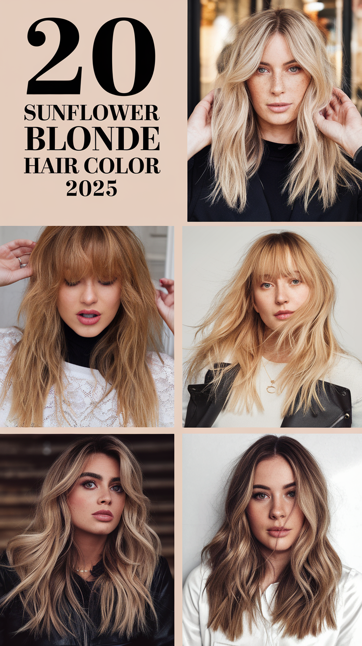 Sunflower Blonde Hair Color 2025: 20 Stunning Ideas with Highlights & Ombre Styles