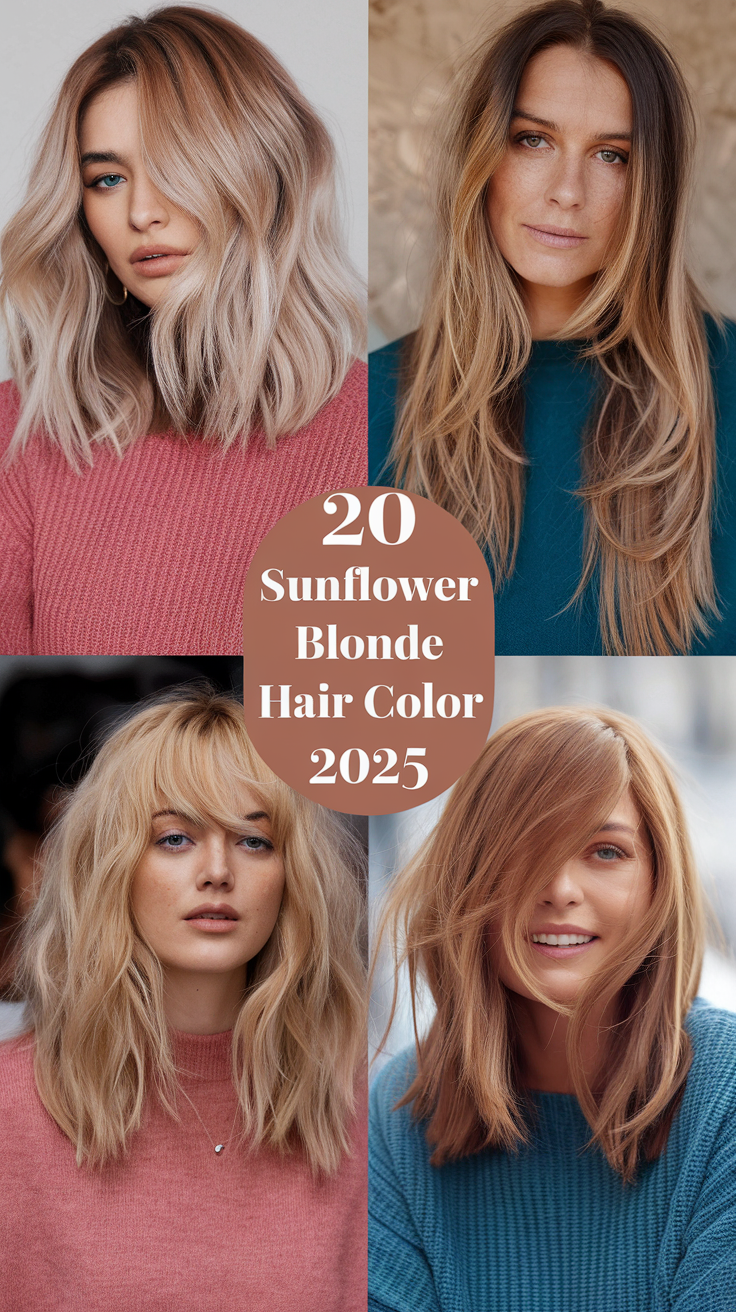 Sunflower Blonde Hair Color 2025: 20 Stunning Ideas with Highlights & Ombre Styles