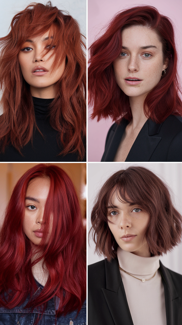 20 Bold Wine Red Hair Color Ideas for 2025: Styles for Brunettes and Beyond