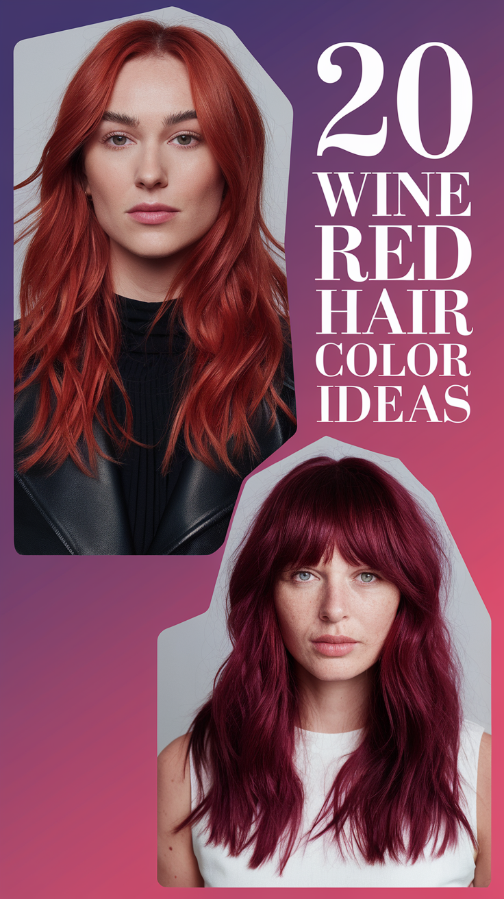 20 Bold Wine Red Hair Color Ideas for 2025: Styles for Brunettes and Beyond