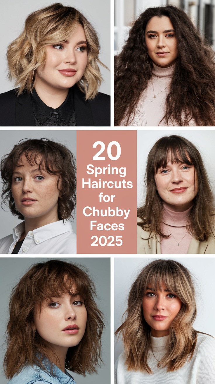 Spring Haircuts for Chubby Faces 2025: 20 Flattering Style Ideas