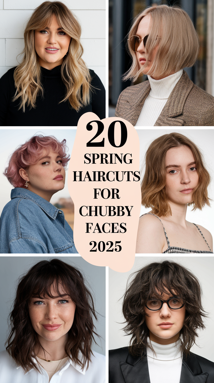 Spring Haircuts for Chubby Faces 2025: 20 Flattering Style Ideas