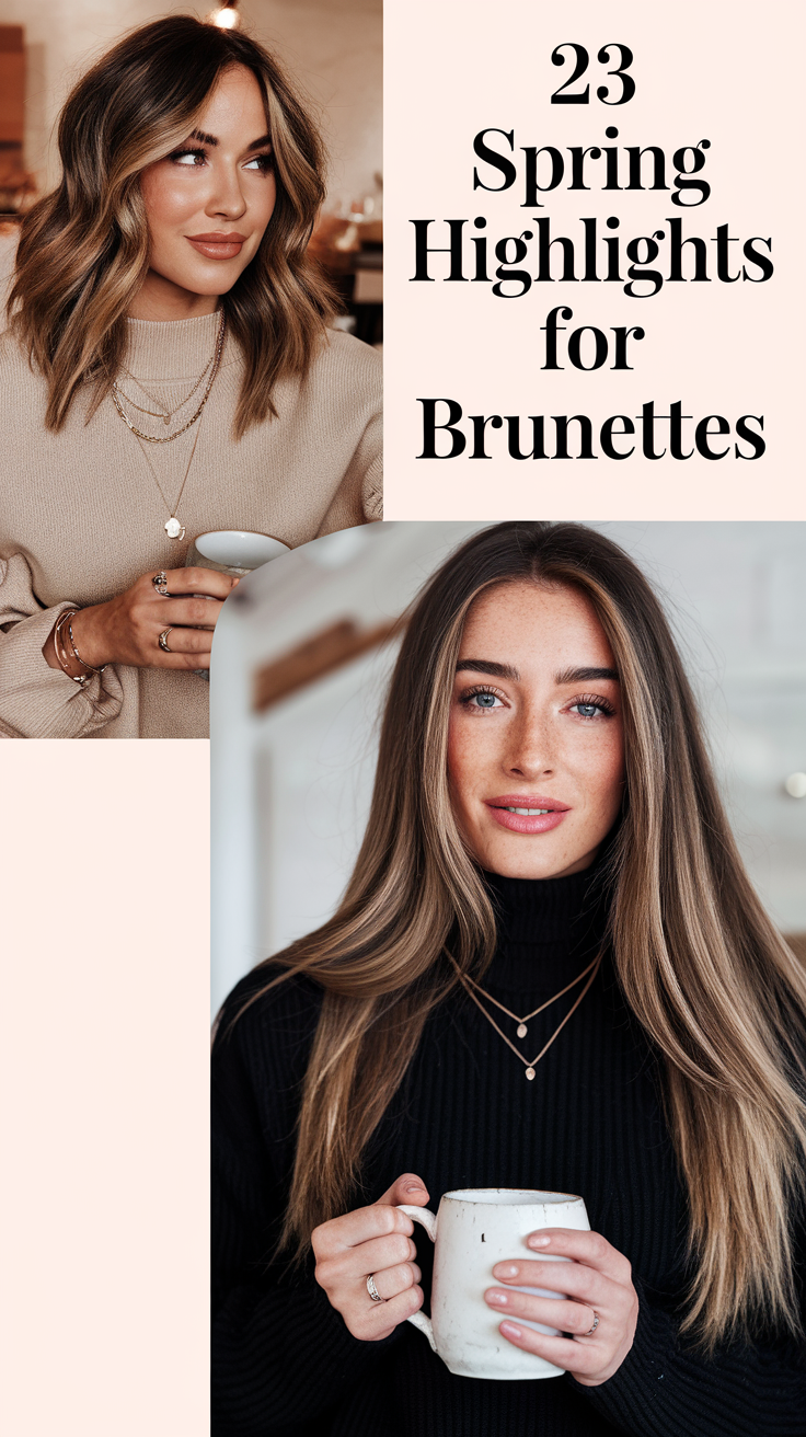 Spring Highlights for Brunettes 2025: 23 Stunning Hair Color Ideas for Every Style