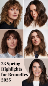 Spring Highlights for Brunettes 2025: 23 Ideas for Caramel Balayage