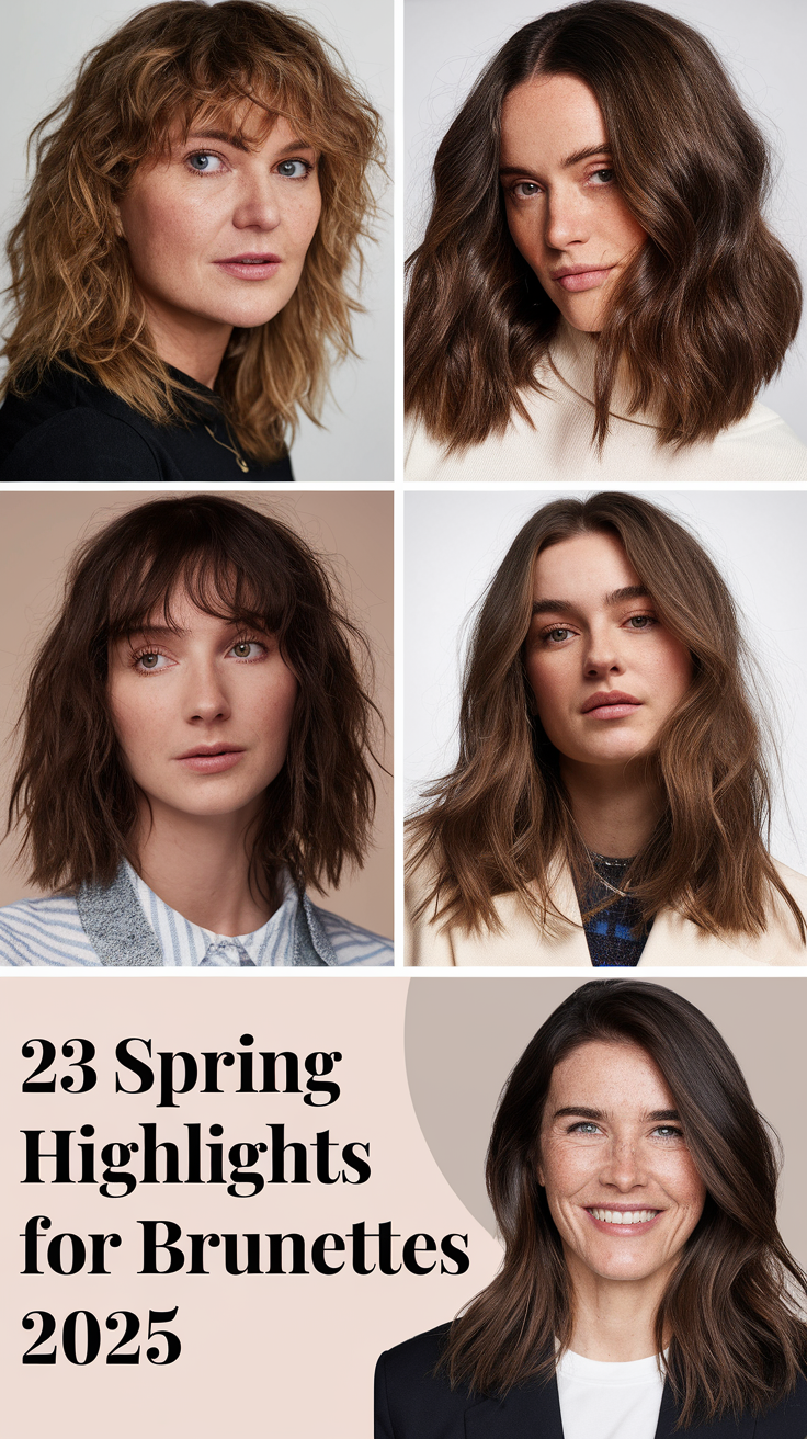 Spring Highlights for Brunettes 2025: 23 Stunning Hair Color Ideas for Every Style