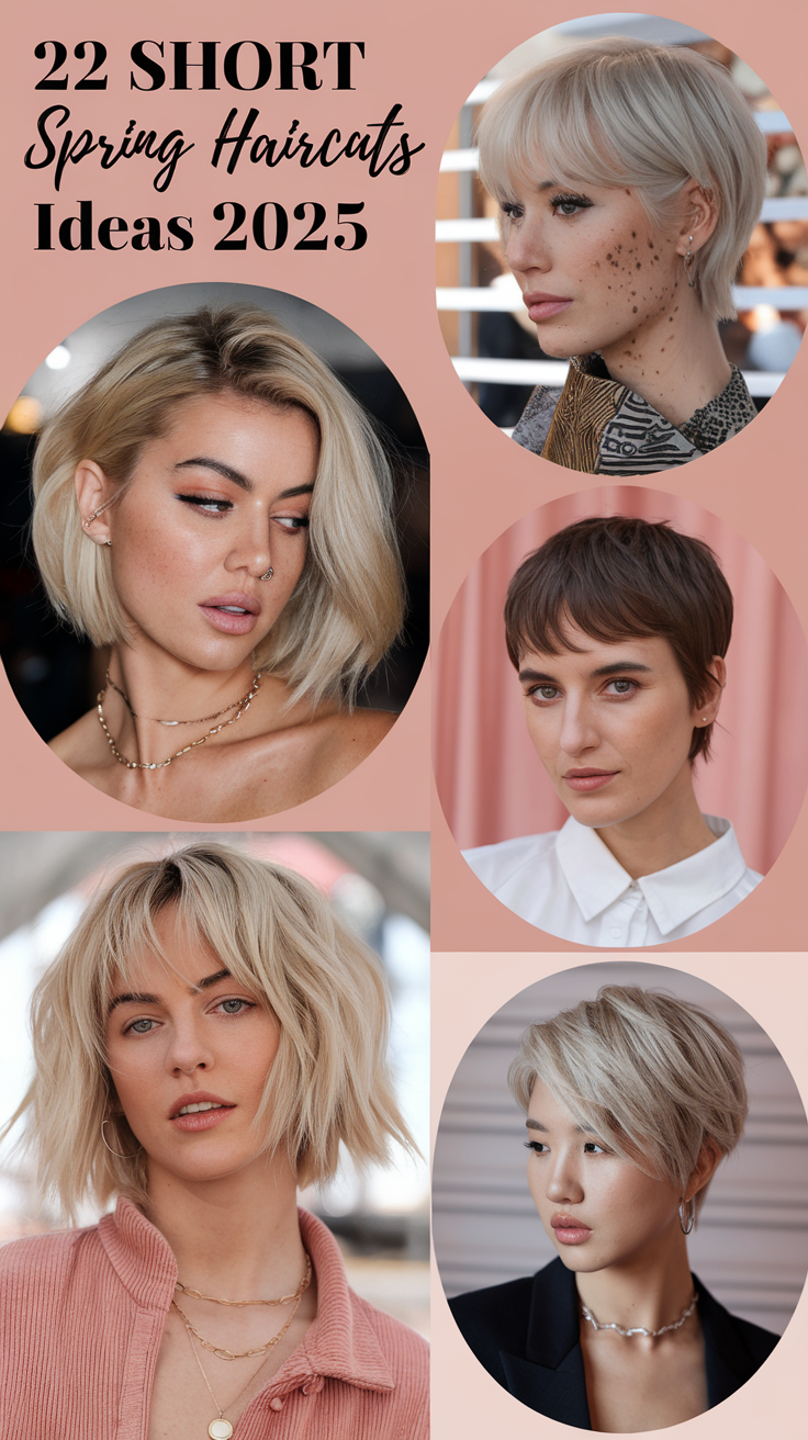 22 Short Spring Haircuts Ideas 2025 – Trendy Layers, Bangs & Wavy Styles for Women