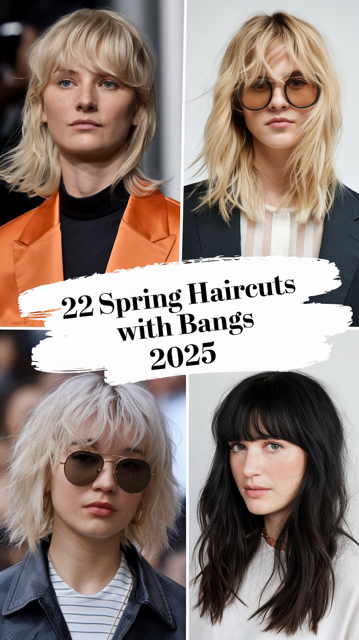 22 Trendy Spring Ideas Haircuts with Bangs 2025 for Short, Medium, and Long Hair