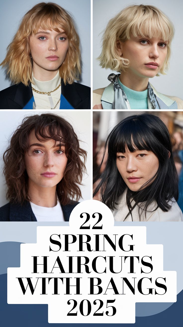 22 Trendy Spring Ideas Haircuts with Bangs 2025 for Short, Medium, and Long Hair