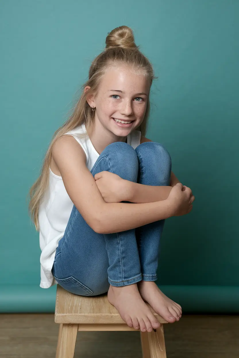 Cutest Girl Haircuts for Summer 2025 Half-Up Top Knot with Long Lengths