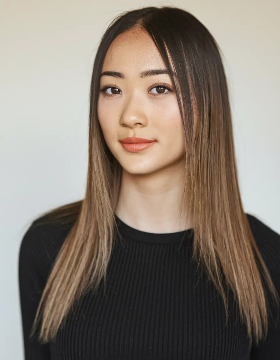 haircut for oval face - summer ideas 2025 Layered Straight Cut with Face-Framing Pieces