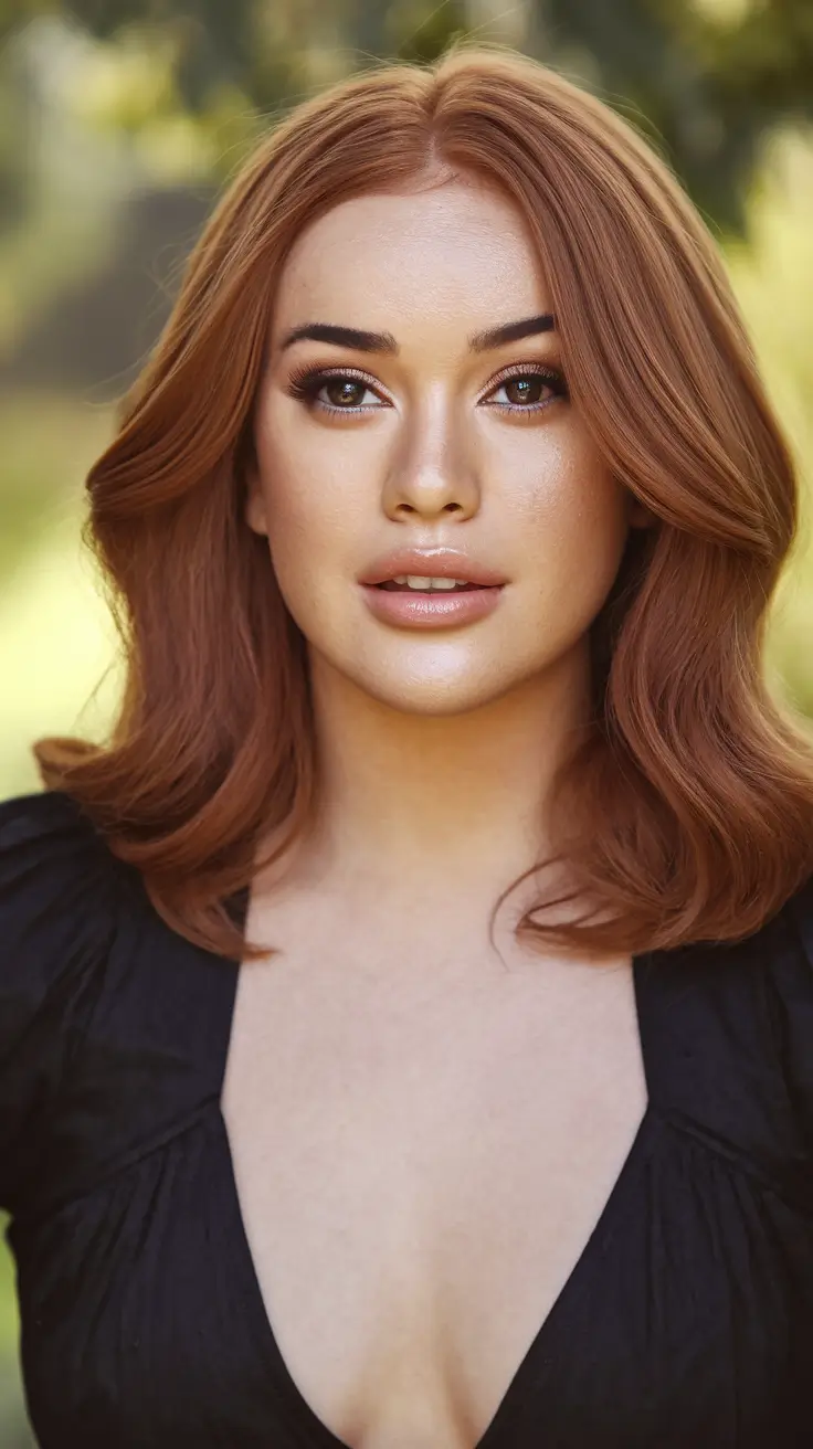 haircut for oval face - summer ideas 2025 Warm Ginger Soft Waves