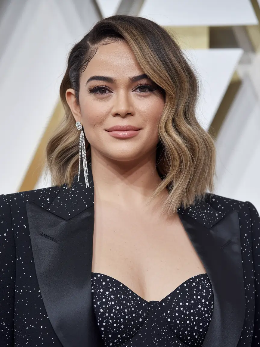 haircut for oval face - summer ideas 2025 Textured Lob with Subtle Waves
