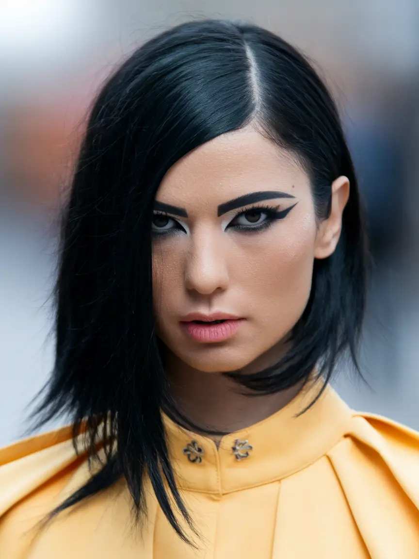 summer haircut for women round face Edgy Angular Layers for a Bold Summer Vibe