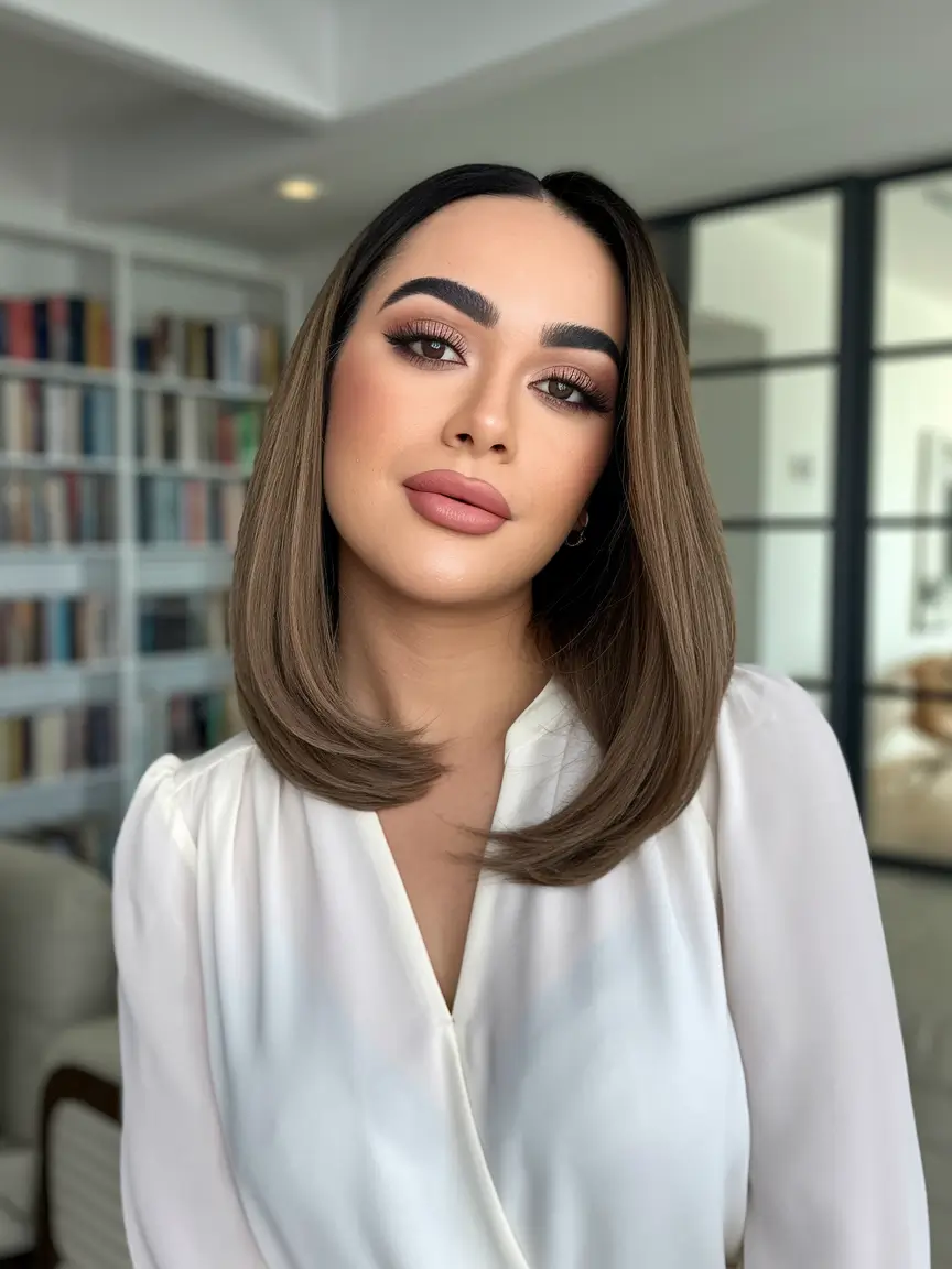 summer hairstyles for medium hair round face Smooth Layers with a Luxe Blowout Look