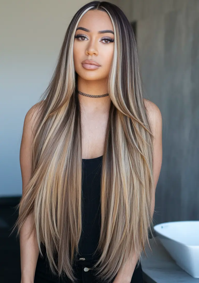 long haircut summer Ultra-Long Sleek Layers with Dimensional Highlights