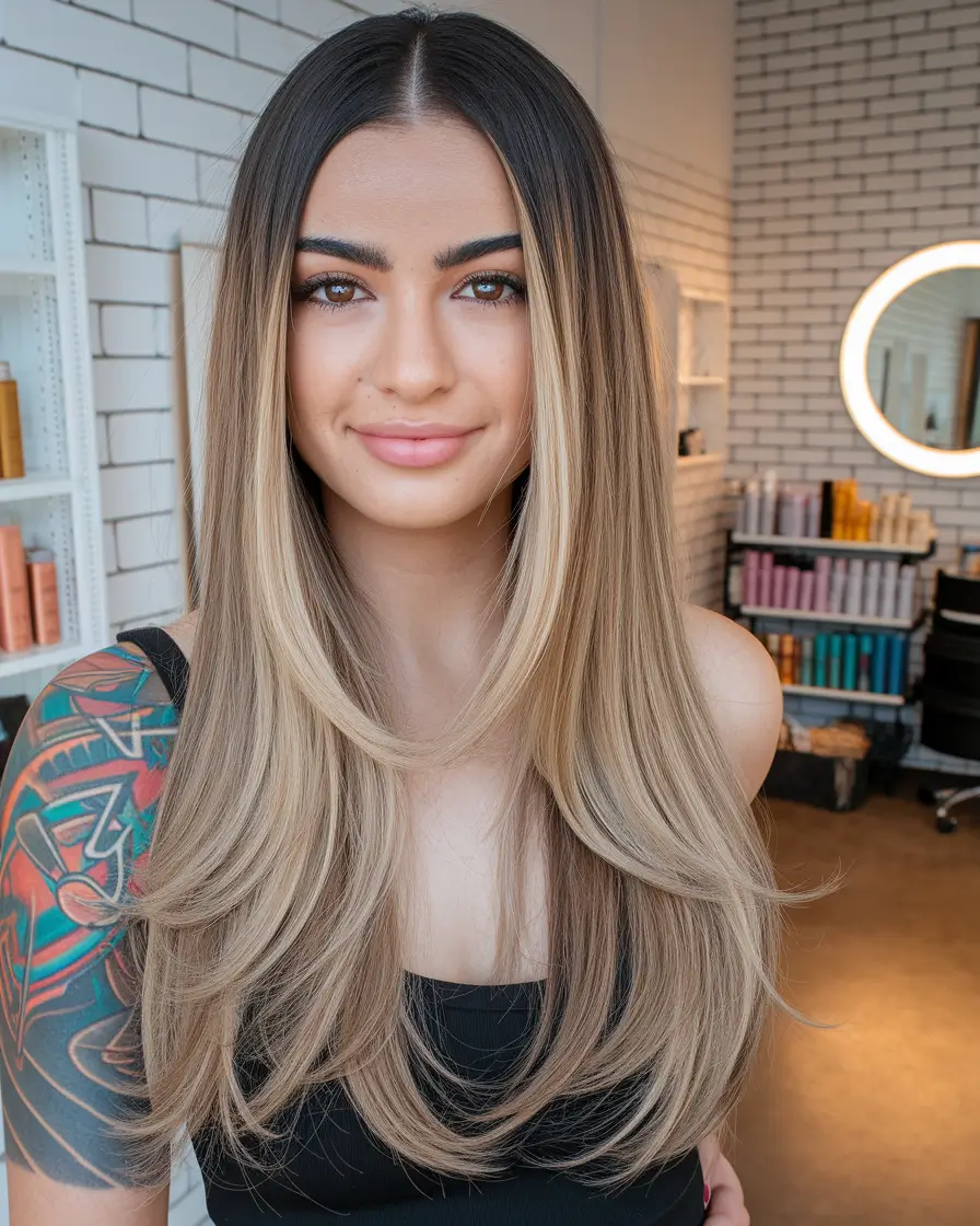 long haircut summer Soft Face-Framing Layers with Sandy Blonde Ends