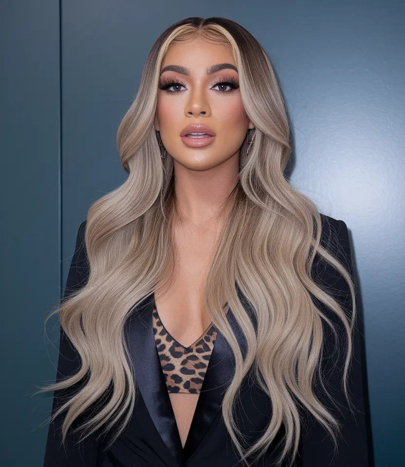long haircut summer Rooted Blonde with Perfect Beach Waves