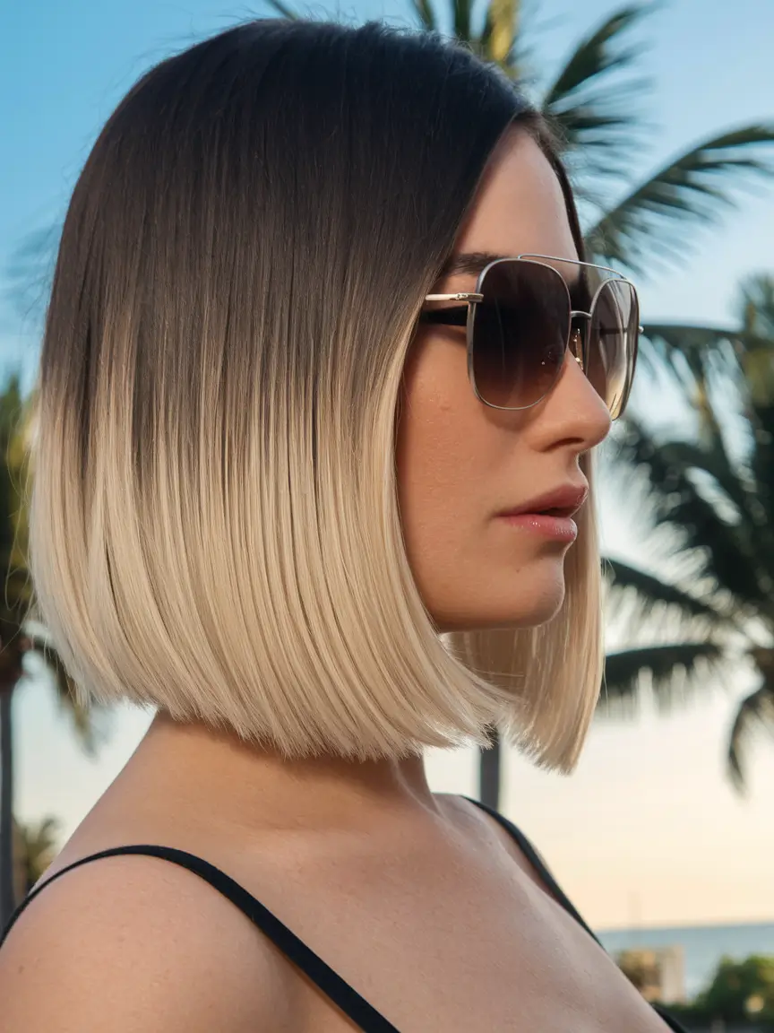 summer hair & color highlights 2025 ombre bob