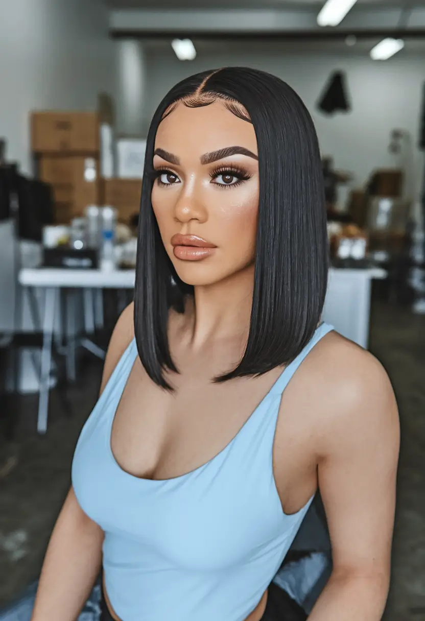 summer hair & color highlights 2025 sleek medium length bob