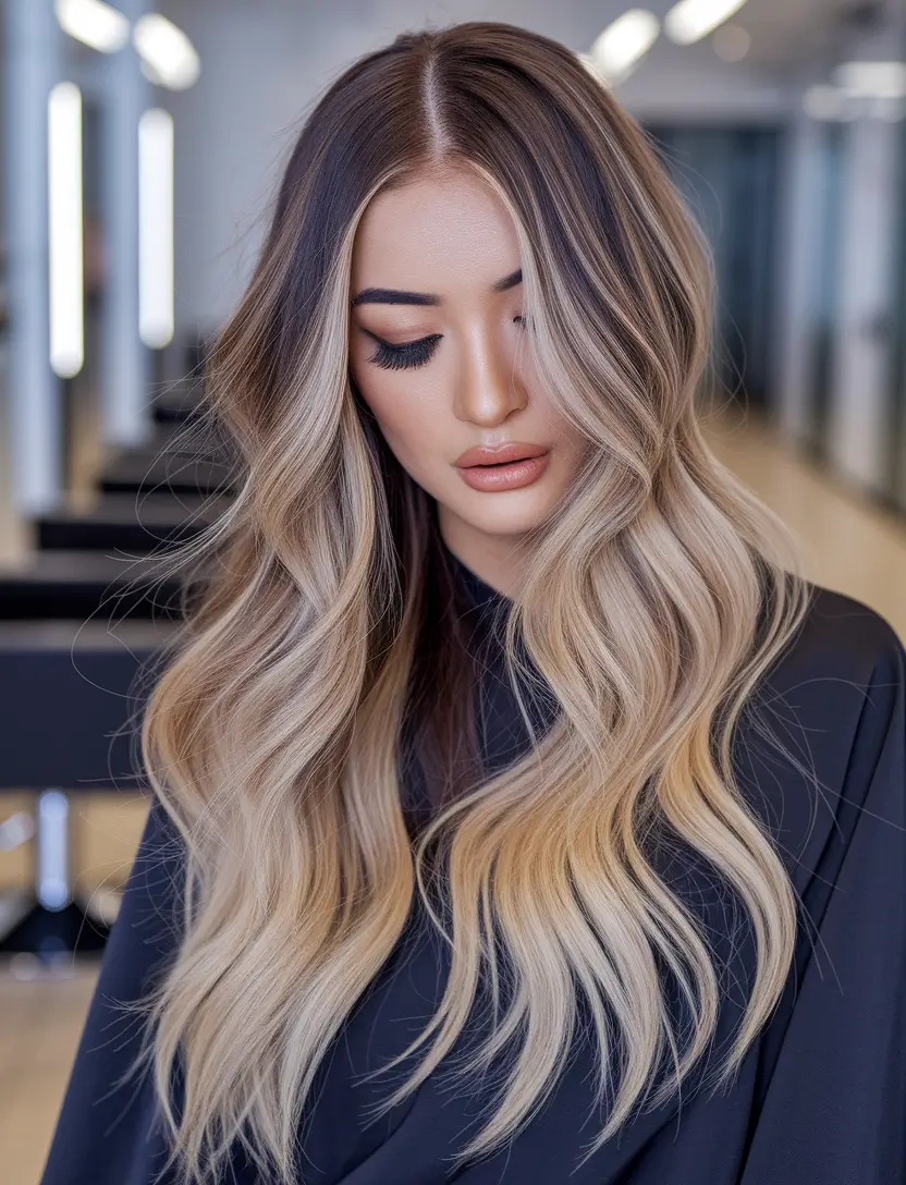 summer hair & color highlights 2025 vanilla cream balayage waves