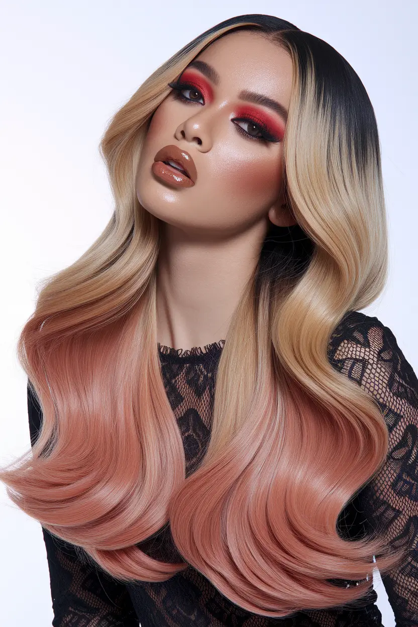 summer hair & color highlights 2025 caramel blush waves