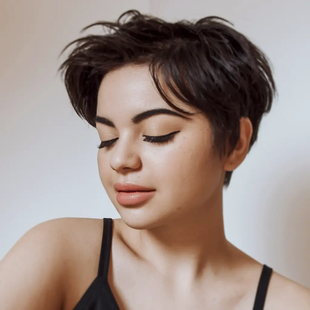 pixie haircuts for women - Messy Volume Pixie with Tousled Top