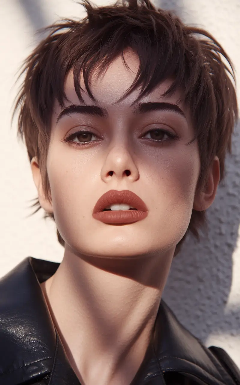 pixie haircuts for women - Effortless Edge with Feathered Texture
