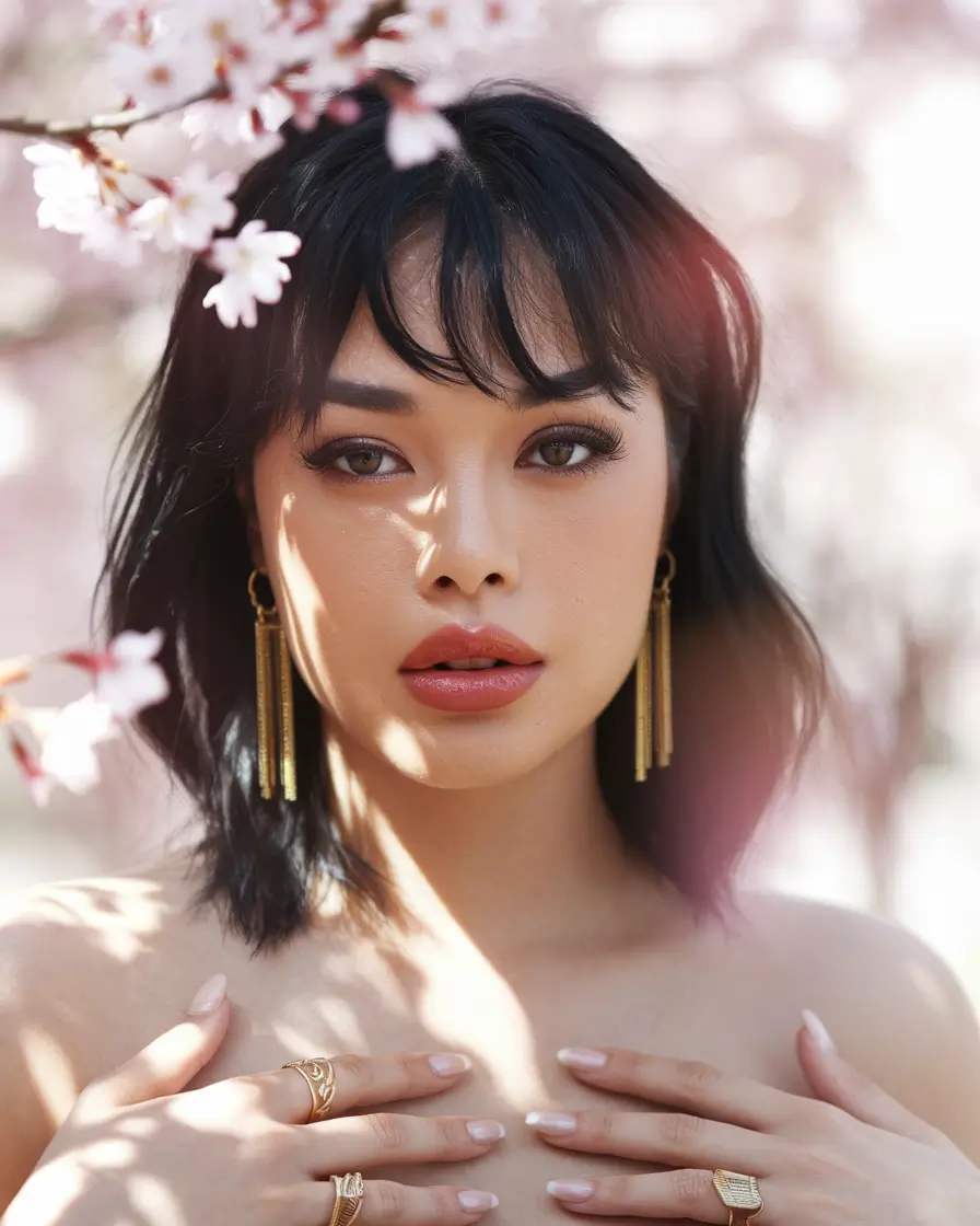 summer hairstyles Airy Curtain Bangs with Tousled Bob