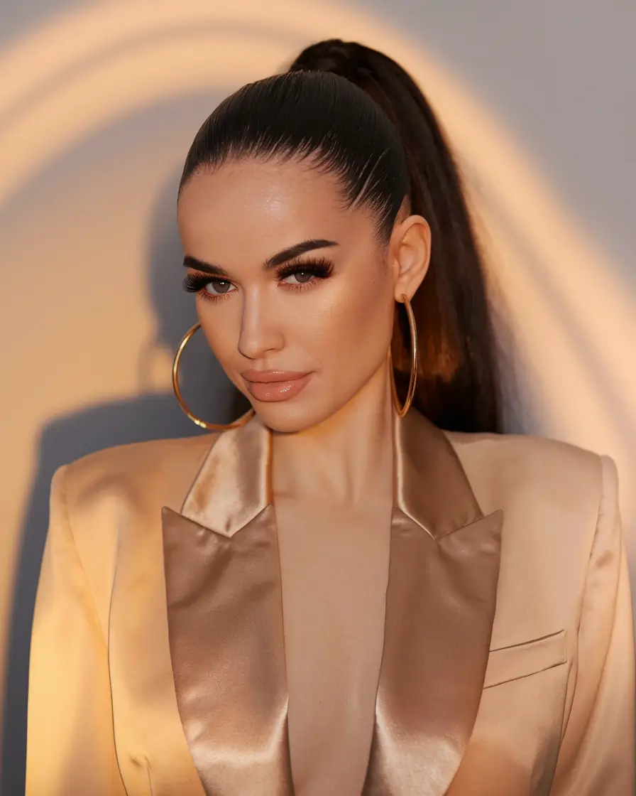 summer hairstyles Polished High Ponytail for Summer Power Dressing