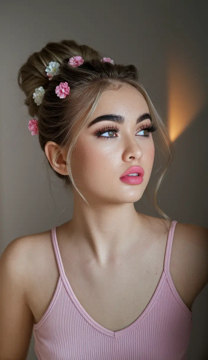 summer hairstyles updos floral
