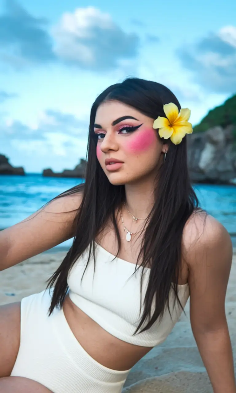 summer hairstyles long hair tropical straight