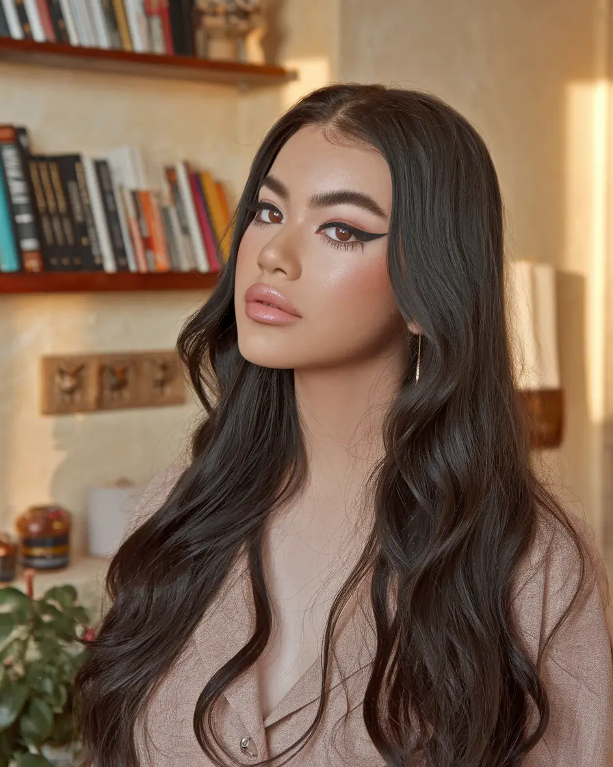 summer hairstyles long hair Glossy Sleek Waves